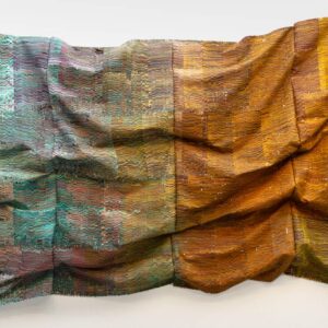 Kenny Nguyen, ‘Home/land’, 2023, Hand-cut silk fabric, acrylic paint on canvas, 365.8 x 1219.2 cm. Image from the artist’s website