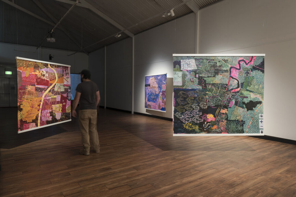 Exhibition view, In Conversation: FX Harsono x Ida Lawrence, 2019. Fairfield Museum and Gallery, Sydney. Photo by Peter Morgan