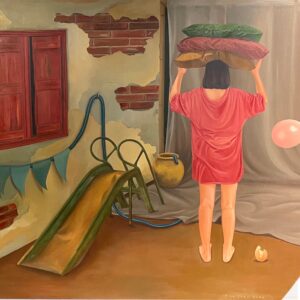 Dian Suci Rahmawati, ‘Roughness: Happy for a Moment’ 2022, Oil on canvas, 297.2 x 452.1 cm. Image from Artsy