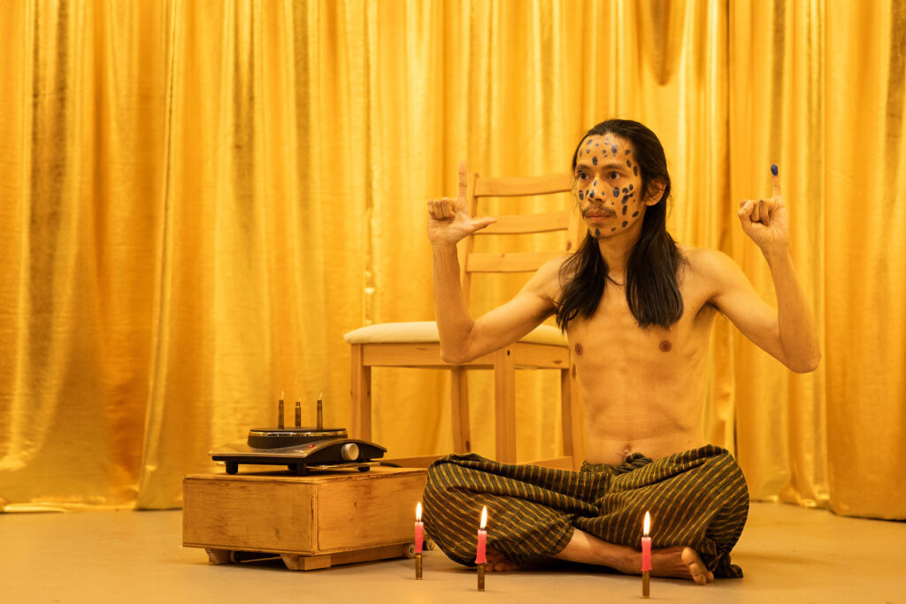 Moe Satt, ‘Pinky Say Something’, 2024. Performance at the Rijksakademie. Image by Marina-Martynenko, courtesy of the artist.