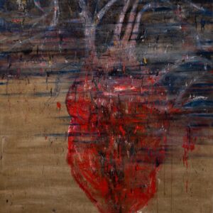 Dadang Christanto, ‘The Heart’, 2023, Acrylic on Belgian linen, 136 x 111 cm. Image from Jan Manton Gallery