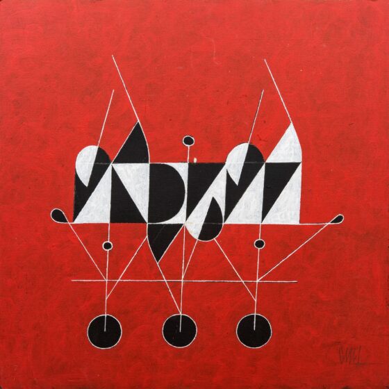 05-Arturo-Luz-_Cycling-Trio-2011-Acrylic-on-canvas-laid-to-board-71-x-71-cm.-Image-from-Artnet