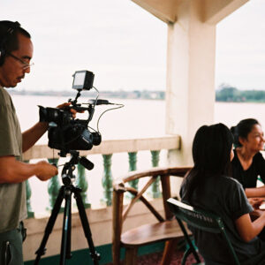 Apichatpong Weerasethakul working on set, Image courtesy of the artist