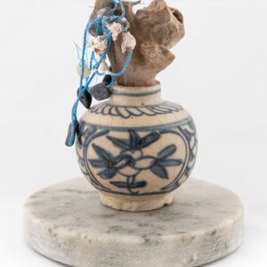 Ari Bayuaji, 'In The Blue and White Waves', 2022, mixed media, 11.4 x 10.2 x 10.2 cm. Image from Pierre Francois Oullette Art Contemporain