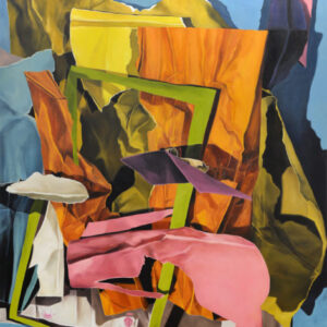 Ayka Go, 'collage study 12.9', 2022, oil on canvas, 213 x 182.5 cm. Image from Yavuz Gallery