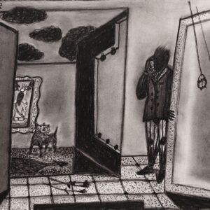 Charlie-Co-‘Moment-Captured-2022.-Charcoal-Charcoal-on-White-Stonehenge-76.5×55.8cm.-Photo-courtesy-of-The-Artling