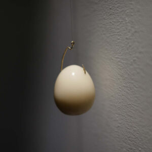Chris Chong Chan Fui, 'Egg with 18K Gold Hook', 2019, resin 18 carat gold, 5 x 2 cm. Image from the artist's website