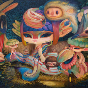 Fandi Angga Saputra, ‘Mutual Differences’, 2023, Acrylic on canvas, 150 x 120 cm. Image from Thinkspace Projects