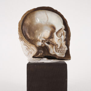 Gregory Halili, 'Memento Mori I', 2014, oil on mother of pearl, 23 x 21 cm. Image from Silverlens