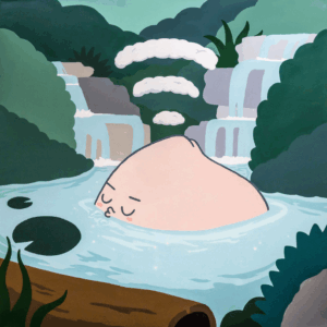 HelloPigu, 'I Am Here', 2022, acrylic on canvas, 120 x 120 cm. Image from Art Porters Gallery