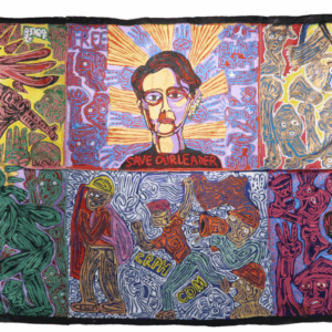 Htein Lin, 'Spring Revolution', 2021, acrylic on fabric, 230 x 450 cm. Image from Artsy