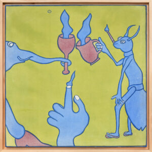 I Gusti Ayu Kadek Murniasih, 'Party', 2002, acrylic on canvas, 74.5 x 74.5 cm. Image from Gajah Gallery