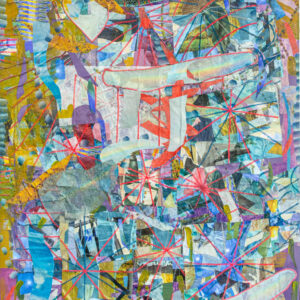 Ivan David Ng, 'Love At the End', 2022, digital print, thread, mulberry paper, acrylic handmade paper, PVA and expoxy on wood. 140 x 100 cm. Image from Artsy