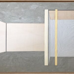 Kayleigh Goh, 'And the Flowers Were Grey', 2018, cement and acrylic on wood, 100 x 150 cm. Image from Gajah Gallery