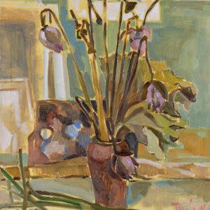 Le Thuy Lotus oil on canvas 70 x 50cm Image from Nguyen Art Gallery