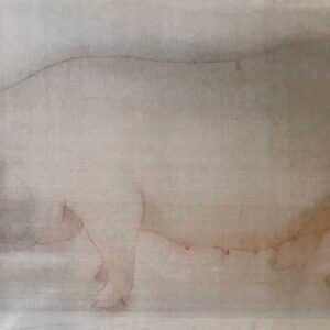 Le Thuy Silence watercolor on Do paper 60 x 40cm Image from Nguyen Art Gallery