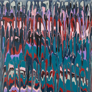 MM Yu, 'Silt', 2022, acrylic on canvas, 30.5 x 30.5 x 4.4 cm. Image from Artsy