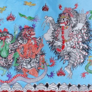 Made Bayak, ‘Reminder of Nir Gender’, 2016, acrylic on canvas, 300 x 150 cm. Image from Ketemu