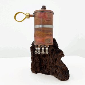 Maisarah Kamal, ‘Bloom II’, 2023, wood, cement, and found objects, 28 x 15 x 15 cm. Image from Ocula