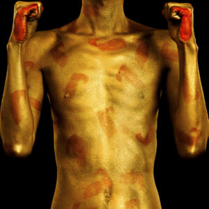 Moe Satt, 'Other Side of Revolution (Gold)', 2018, print on photo paper, 61 x 53.3 cm. Image courtesy of Nova Contemporary