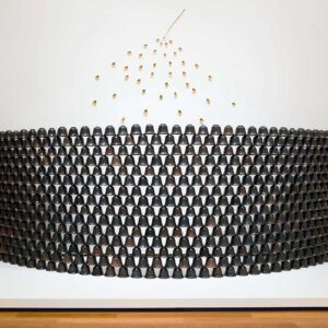 Montien Boonma, 'Lotus Sound', 1992, terracotta gilded wood, 390 x 542 x 117 cm. Image from Queensland Art Gallery