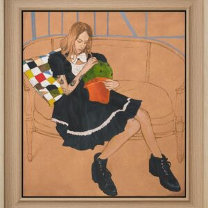 Natee Utarit, ‘Waat’, 2021, oil on canvas 69.3x59.8cm 83.3x73.8cm (framed). Photo courtesy RKFA and the artist.