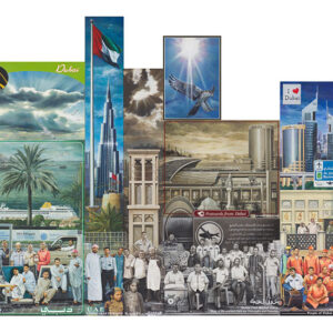 Navin Rawanchaikul, 'Postcards from Dubai (Day)', Acrylic on canvas, 230 x 555 cm (13 panels), Image courtesy of Yavuz Gallery