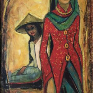 Ng Eng Teng, 'The Old and New Dress of the Malaysian Lady', 1960, 84 x 50 cm. Image from Invaluable