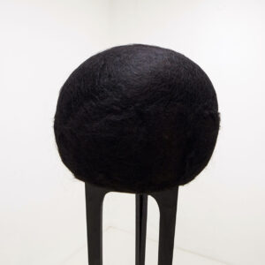 Nguyen Huy An, 'Hair on Table', 2005, hair and wood. Image from 14b