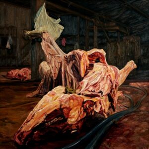 Nguyen Van Du Slaughterhouse 2 oil on canvas 200 x 150cm Image from San Art
