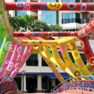 Pacita Abad, 'ARTBRIDGE', 2004, 55-meter long pedestrian bridge over Singapore river, Photo courtesy of Michael Liew