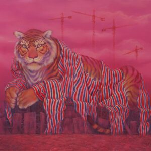 Pham Huy Thong, 'Awakening Tiger', 2022, oil on linen, 100 x 130 cm. Image from the artist's website