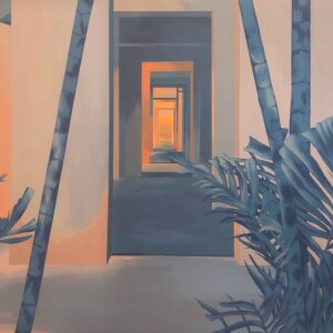 Shen Jiaqi, 'Undreamt Spaciousness', 2020, acrylic on wood panel, 90 x 150 cm. Image from Cuturi Gallery