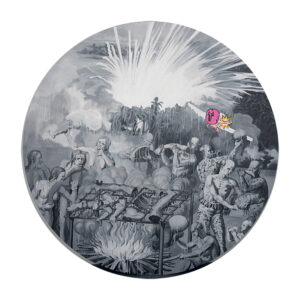 Tuan-Mami-'Replay-No13-Part2'-2017,-oil-on-canvas-200-x-200cm-Image-from-the-artist's-website