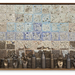 Umibaizurah Mahir Ismail, 'Hidden Beneath', 2022, ceramic on board lacquer and wood frame, 71 x 128.5 x 11 cm. Image from Artsy