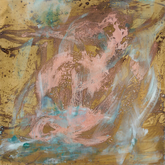 Wyn-Lyn Tan, 'BLUSH : ANTI-MATTER', 2020, Patina and resin on brass, 120 x 120 cm, Image courtesy of the artist